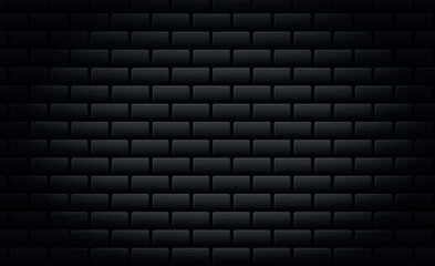 bricks background with black color, modern neon effect brick wall