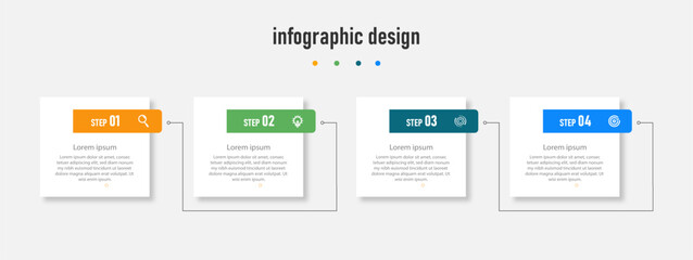 Creative template infographic design template. timeline with 4 steps, options. can be used for workflow diagram, info chart, web design. vector illustration.