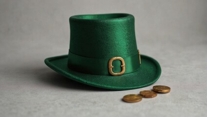 Fototapeta na wymiar St patricks leprechaun hat stylish border white background,st patricks day hat