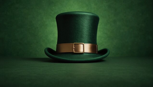 St patricks leprechaun hat stylish border green background
