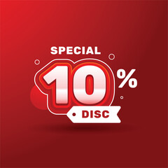 Discount sale price promotion label and tag design 10 percent