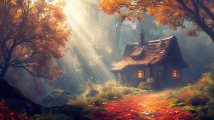 Fotobehang Autumn Haven in the Woods./n © Крипт Крпитович