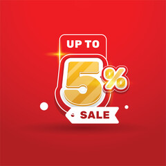 Discount sale price promotion label and tag design 5 percent