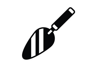 Cement spatula. Simple illustration in black and white.
