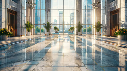 Urban Scene with Modern Building, Highlighting the Interplay of Light and Shadow in a Contemporary City Environment