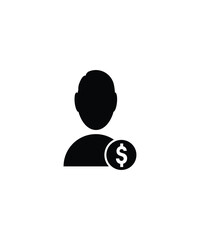 man with money icon, vector best flat icon.