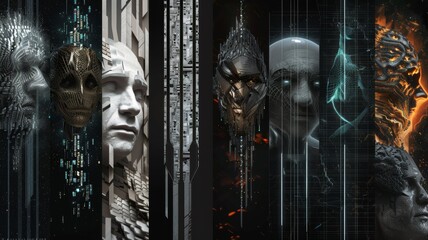 AI evolving through different stages, depicted as a metamorphosis from basic algorithms to advanced neural networks, with each stage represented visually.