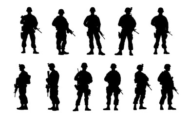 soldier silhouette - obrazy, fototapety, plakaty