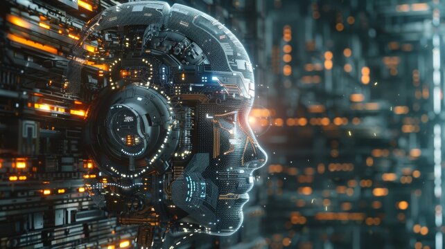 AI evolving through different stages, depicted as a metamorphosis from basic algorithms to advanced neural networks