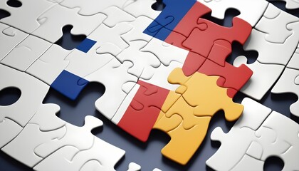 Spain France High Resolution Puzzle Concept - Powered by Adobe