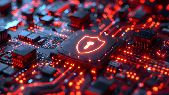 That showcases the importance of cyber security and digital protection in the modern business landscape. Symbolizing the security and protection within cyber space in a high-tech digital environment