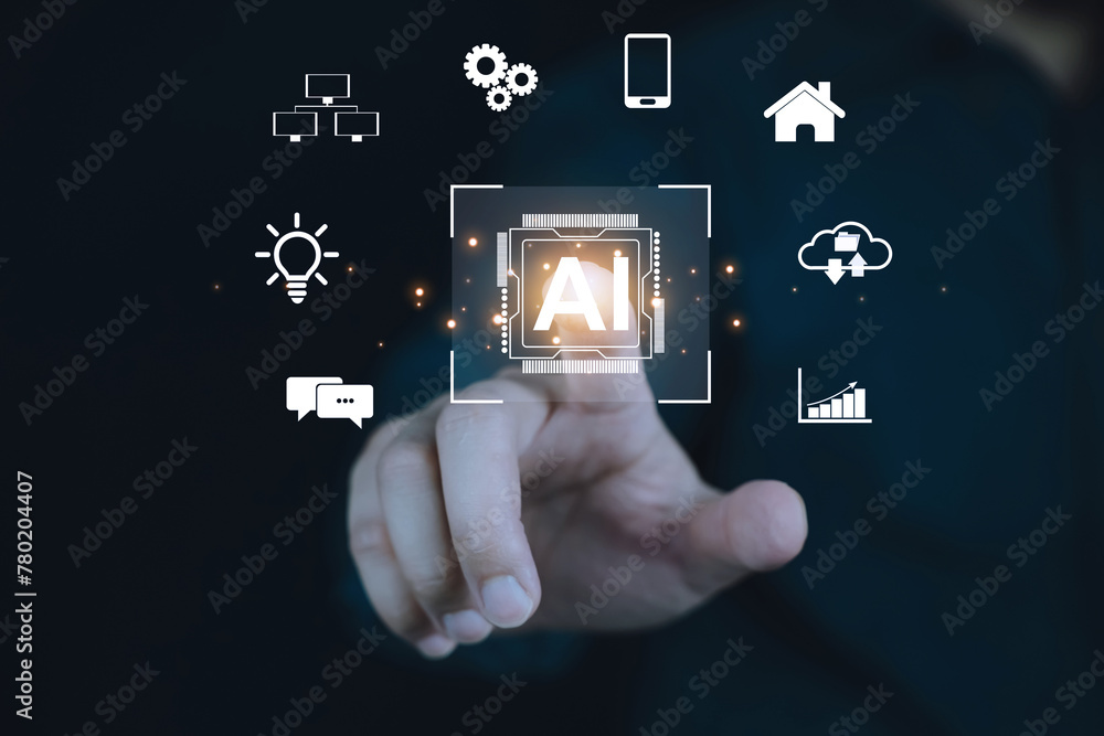Aufkleber ai technology artificial intelligence. ai generate and chat with ai. advances in future technology.