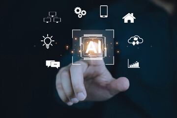 Ai technology Artificial Intelligence. Ai generate and chat with Ai. Advances in future technology.