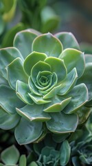 Macro photography of a succulent, fleshy texture, geometric rosettes