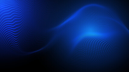 Vibrant Blue Futuristic Wave with Dynamic Dots: Vector Graphics for Brochures, Flyers, Magazines, Business Cards, and Banners