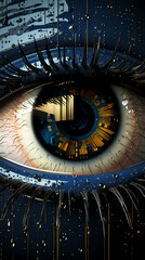 Fototapeta premium Close-up of biometric eye