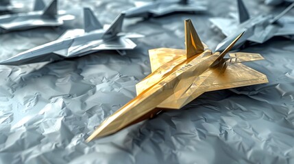 Golden Origami F Leading Silver Squad in Aerospace Dominance Generative ai