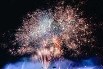 The colorful display of fireworks celebrates the fun and happiness of the night.