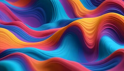 Geometry of Chaos. Dimensional Wave series. Backdrop of Swirling Color Texture. 3D Rendering of random turbulence for use in projects on art, creativity and design - obrazy, fototapety, plakaty