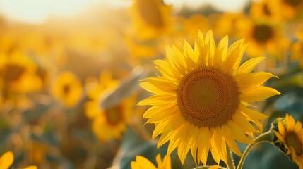 A field of sunflowers or other potential feedstocks for biobutanol production serves as a reminder of the sustainable and ecofriendly aspects of this alternative fuel source. .