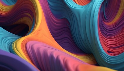 Geometry of Chaos. Dimensional Wave series. Backdrop of Swirling Color Texture. 3D Rendering of random turbulence for use in projects on art, creativity and design - obrazy, fototapety, plakaty