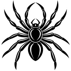 black and yellow spider, black spider silhouette vector illustration,icon,svg,spider characters,Holiday t shirt,Hand drawn trendy Vector illustration,spider ship on a white background