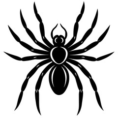 black and yellow spider, black spider silhouette vector illustration,icon,svg,spider characters,Holiday t shirt,Hand drawn trendy Vector illustration,spider ship on a white background