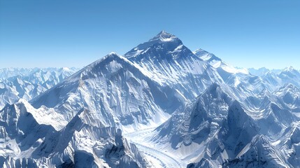 Fototapeta na wymiar High Definition D Satellite View of Majestic Everest Summit in Himalayas Range Generative ai