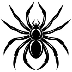 black and yellow spider, black spider silhouette vector illustration,icon,svg,spider characters,Holiday t shirt,Hand drawn trendy Vector illustration,spider ship on a white background