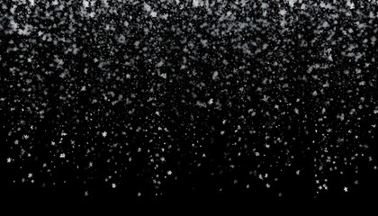 Snowfall on a black background. 3D rendering