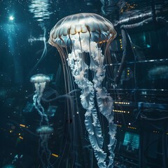 Bioluminescent Jellyfish Shield Illuminating Cybersecurity Defense for Underwater Computers Generative ai