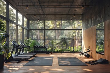 A gym in the middle of a rainforest.