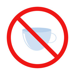 No Cup Sign on White Background