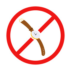 No Watch Sign on White Background