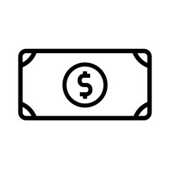 Money icon in black and outline style