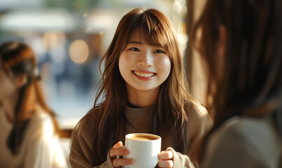 カフェにいる女性