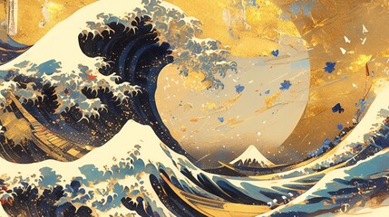金の浮世絵、金色6