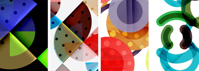 Charming geometric abstract posters. Mesmerizing set of circles, each design a harmonious blend of form and color. Elevate your design with modern, visually striking art