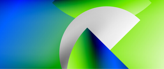 Circles and round shapes with gradients. Minimal abstract background, round geometric shapes, clean and structured design