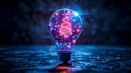 Light Bulb Power Energy Technology Business Industry Innovation Idea Solution Abstract - obrazy, fototapety, plakaty