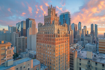 Morning city skyline