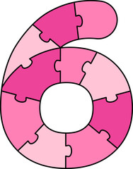 6 Six Number Pink Puzzle School