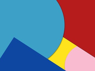 Geometry style paper texture background. Pink, blue, light blue, red and yellow.