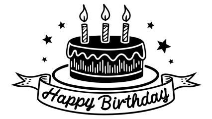 birthday cake with candles, black cake silhouette vector illustration,icon,svg,candles characters,Holiday t shirt,Hand drawn trendy Vector illustration,cake with candles on a white background