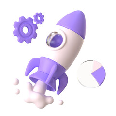 Rocket Business Startup 3D Object