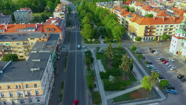 Planty Square Odra River Brzeg Aerial View Poland