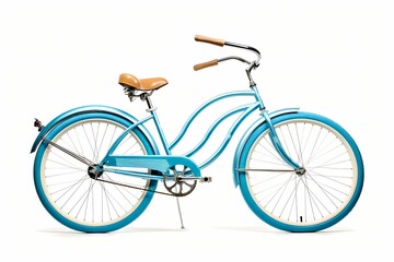A blue bicycle isolated on a white background