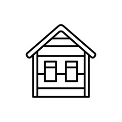 Village house outline icons, minimalist vector illustration ,simple transparent graphic element .Isolated on white background