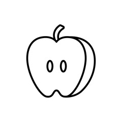 Apple outline icons, minimalist vector illustration ,simple transparent graphic element .Isolated on white background