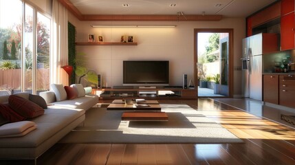 Modern Living Room with Smart Tv
